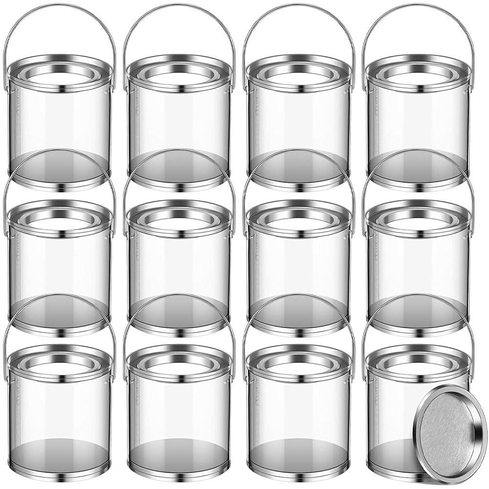 Pots de peinture transparents pour decoration de table mariage et bapteme lot de 12