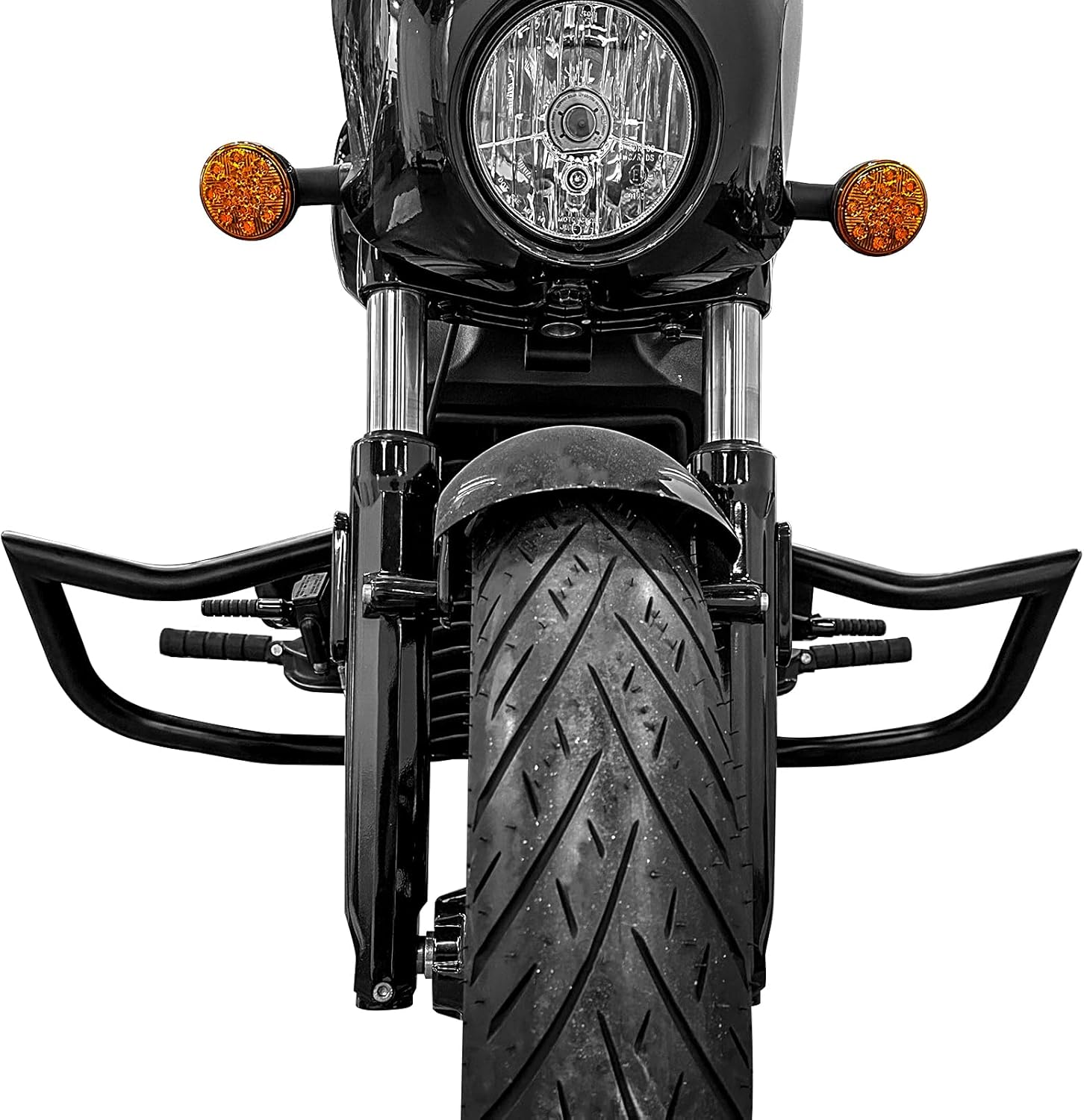 Mofun Engine Guard Highway Crash Bar Sharp Angle Compatible with Indian Scout ABS/Bobber/Sixty/Rogue 2015-2024, Black