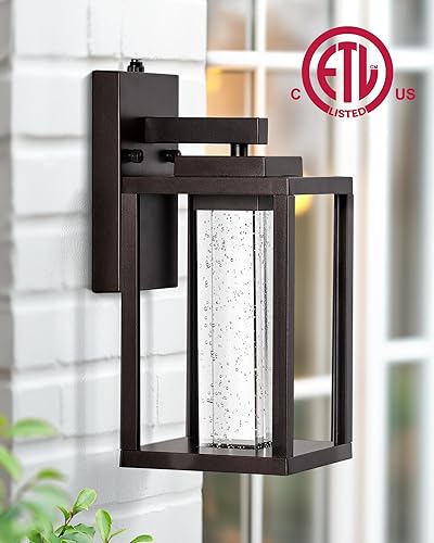 Miniatura 25 de VIANIS Accesorios de iluminación exterior negros para montaje de pared para casa, paquete de 2 luces de porche al aire libre del atardecer al