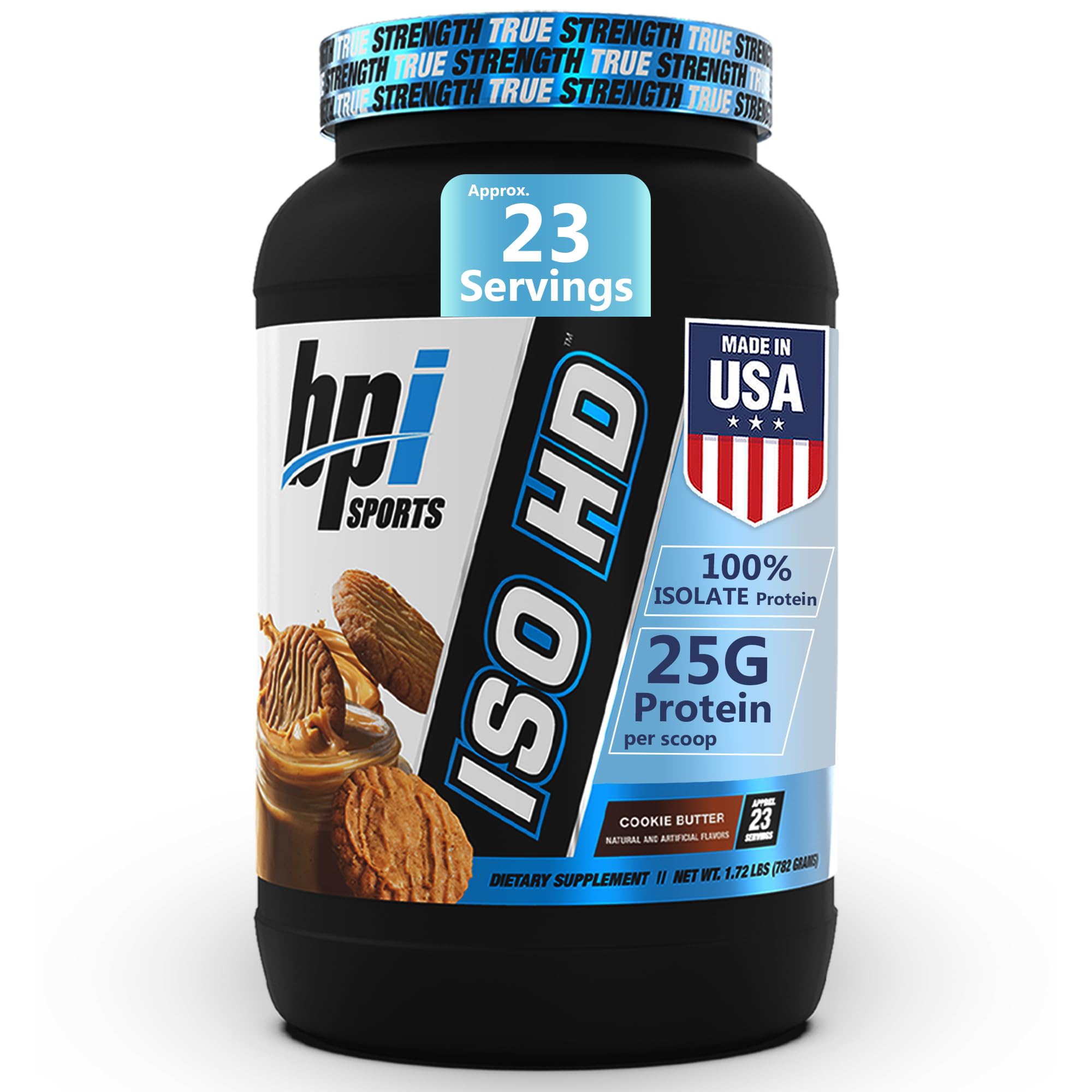 ISO HD Isolate Protein Powder – 100% Whey Isolate, Protein Powder for Muscle Gain - Cookie Butter - 1.6 Lb - 23 Servings