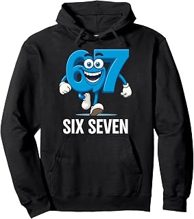 67 Six Seven Funny Italian Brainrot Kids Gaming Viral Meme Pullover Hoodie