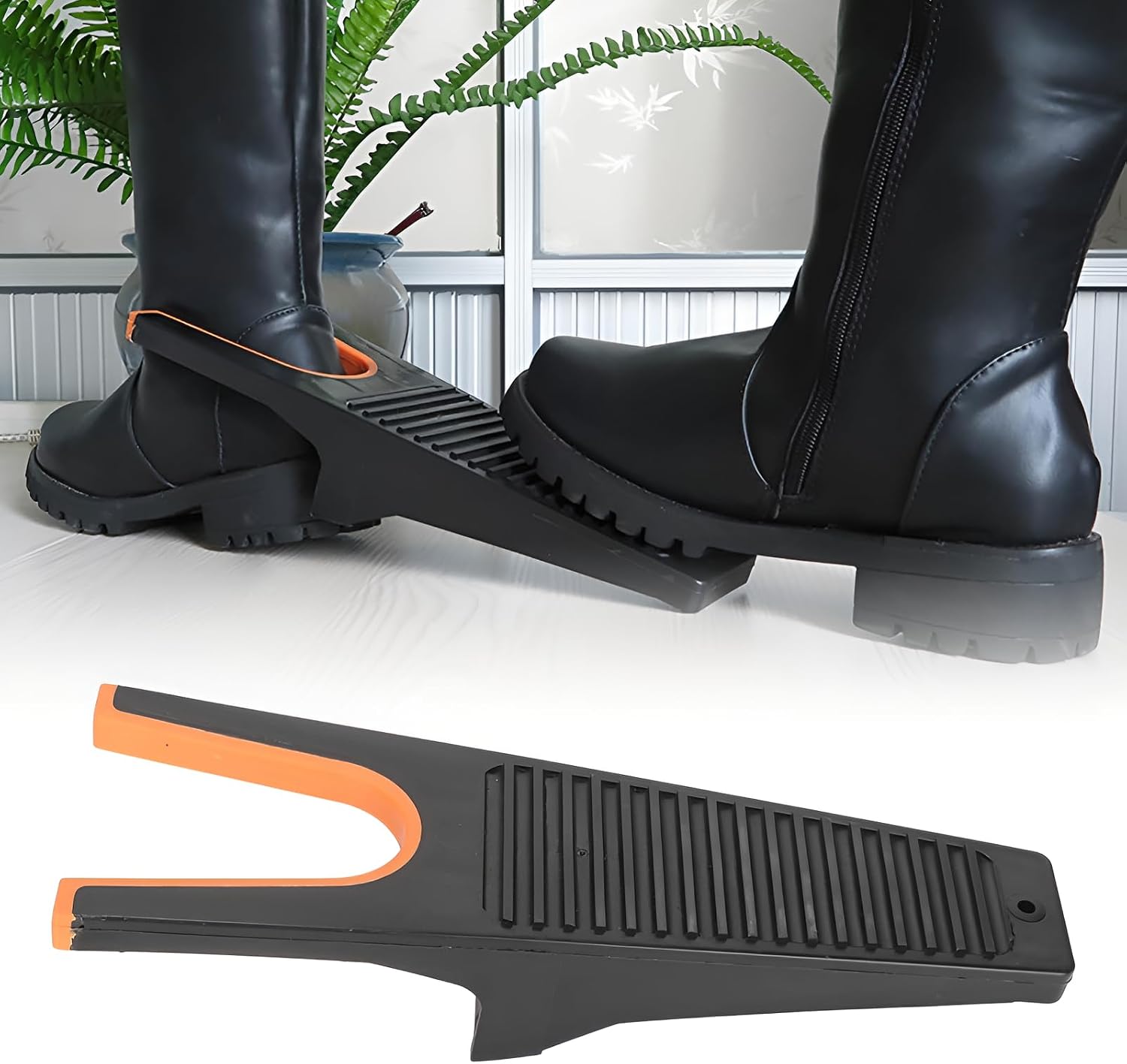 Boot Jack, Rubber-Lined Boot Remover for Cowboy Boots, Orange