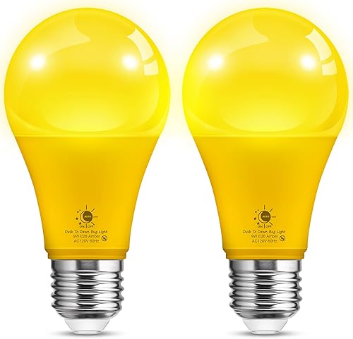 LOHAS - Bombillas de luz para exteriores, sensor de fotocélula A19, iluminación al aire libre, sensor de luz LED de 9 W (60 W equivalente), luz