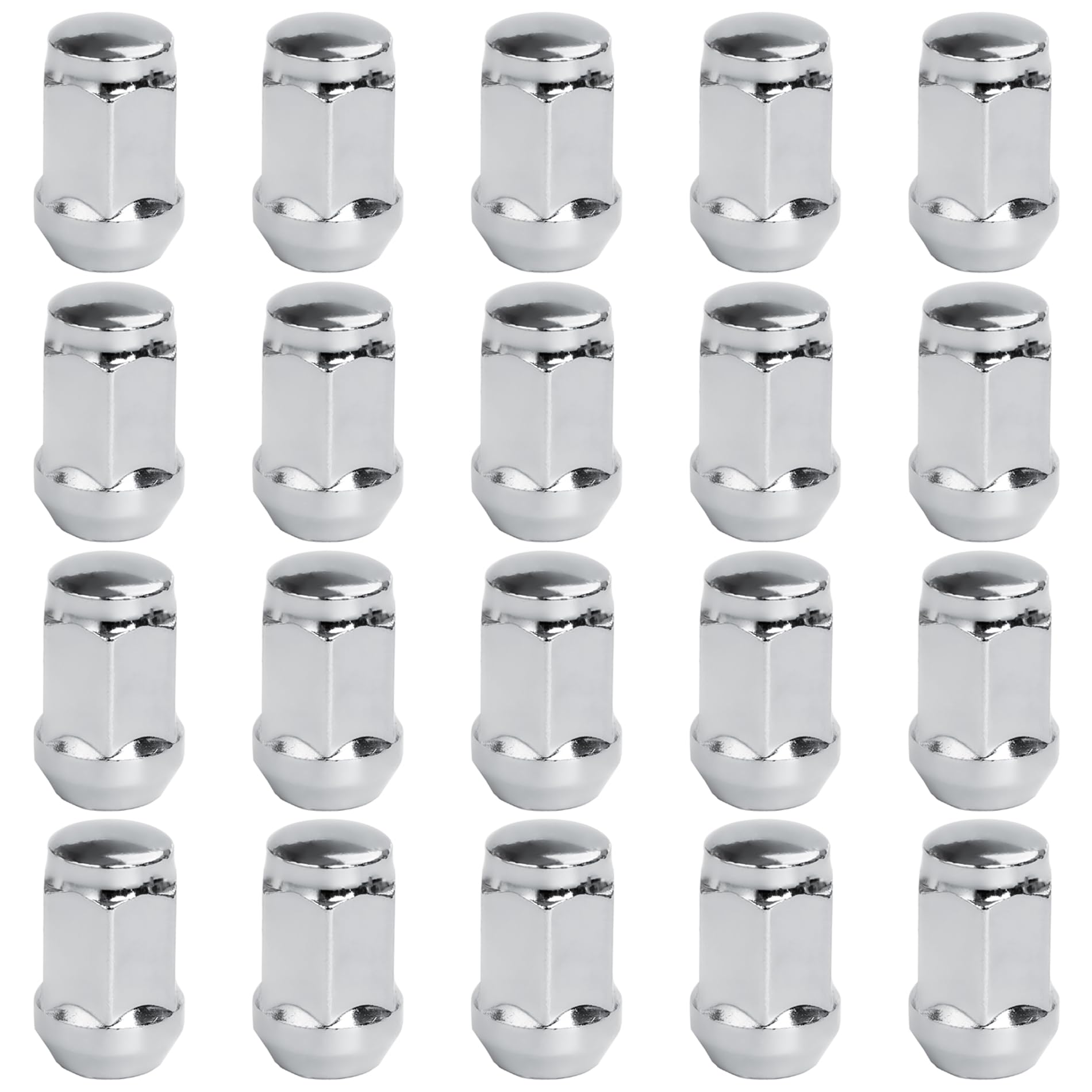 20 dadi esagonali per ruote M12 x 1,5, 19 mm, in lega, cromati, con estremità chiusa, M12 x 1,5, compatibili con la maggior parte delle Ford Focus, Fiesta, Fusion, Escort, Cougar, C-Max