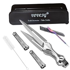 VOVCIG Hookah Accessories Set Long Hookah Tongs Shisha Fork with Poker Anti-Kinking Spring Brush 5-piece Set Birthday Thanksgiving