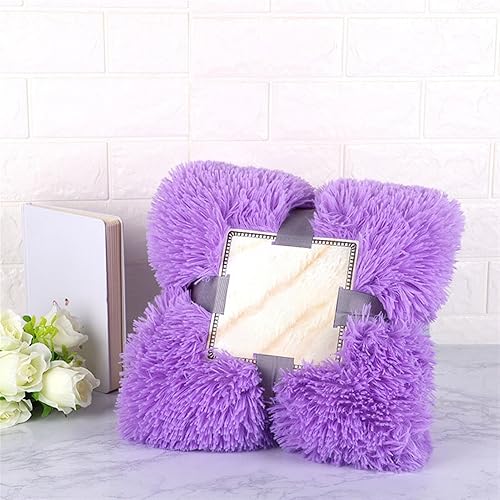 Vista 37 de Manta de piel sintética súper suave y peluda para cama, mullida y acogedora manta ligera de felpa cálida para sofá, sofá, gris, 63 x 79 pulgadas