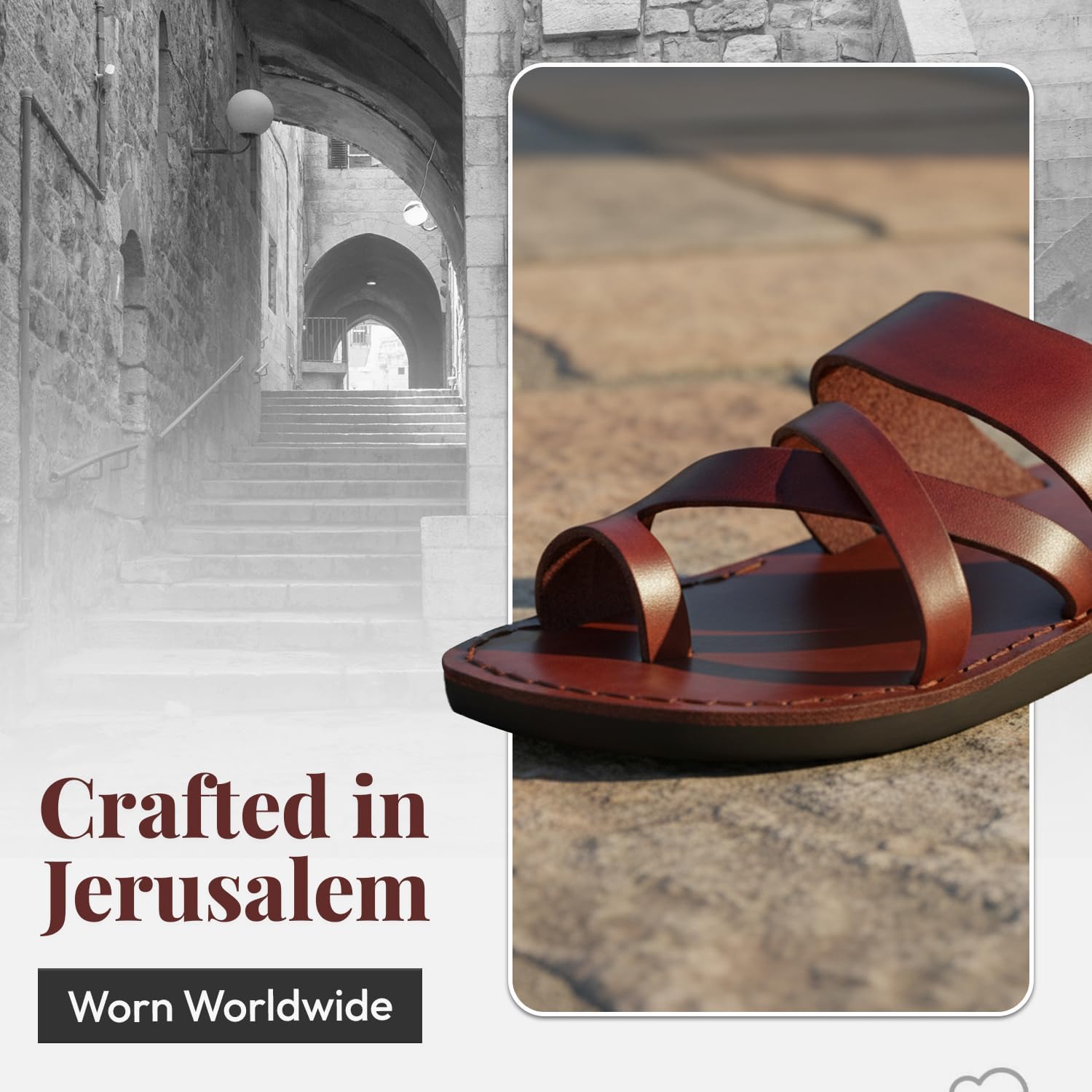 Mens/Womens Leather Biblical Sandals/Slides From Jerusalem (Shepherd's Field II) - Image 6