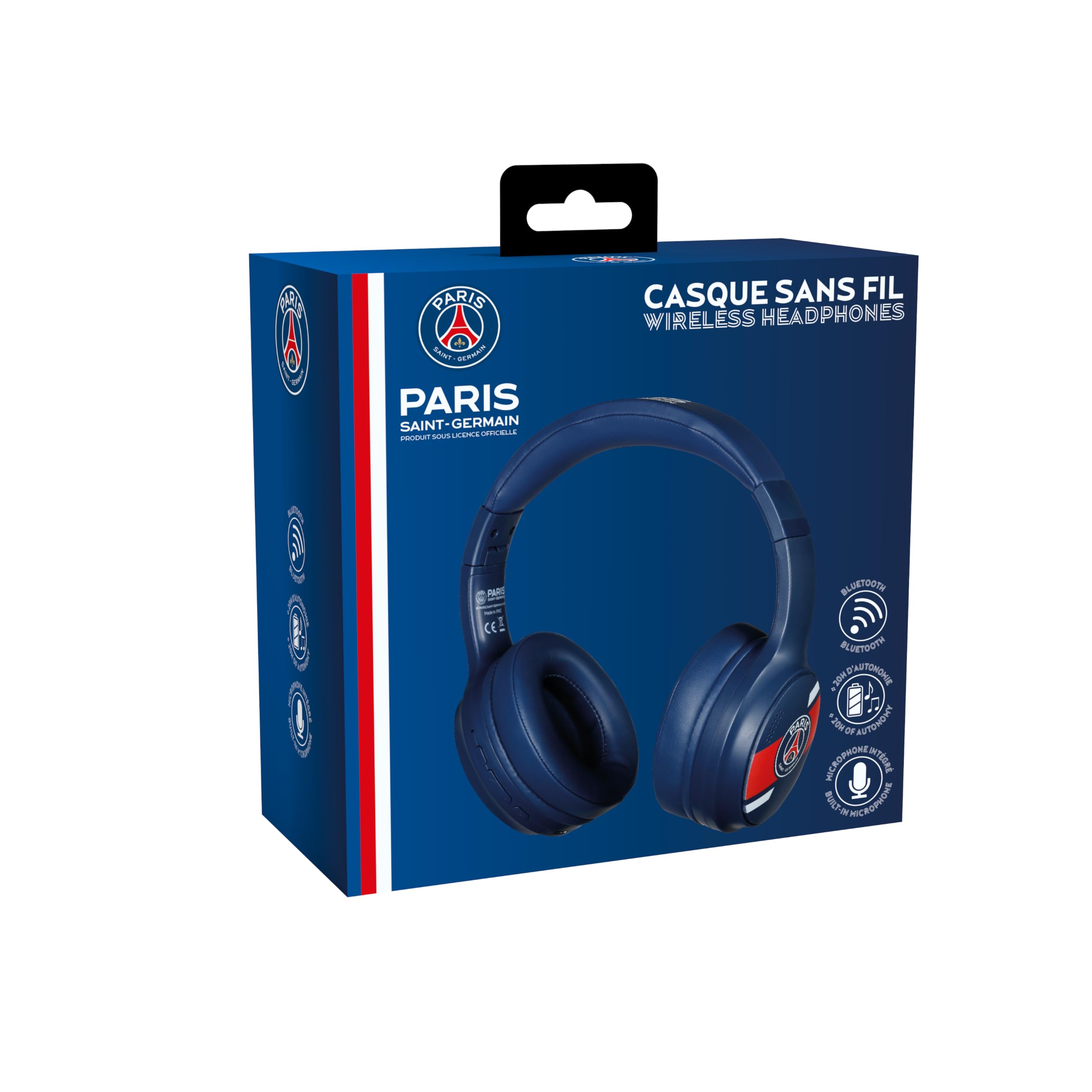 Konix PSG Casque Audio sans Fil Bluetooth 5.3 PC, Smartphones, tablettes - Microphone - Autonomie 25 h - Câble Jack 3,5 mm - Bleu