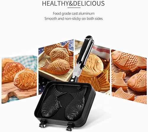 Miniatura 5 de Taiyaki - Molde doble molde para tortas con forma de pescado