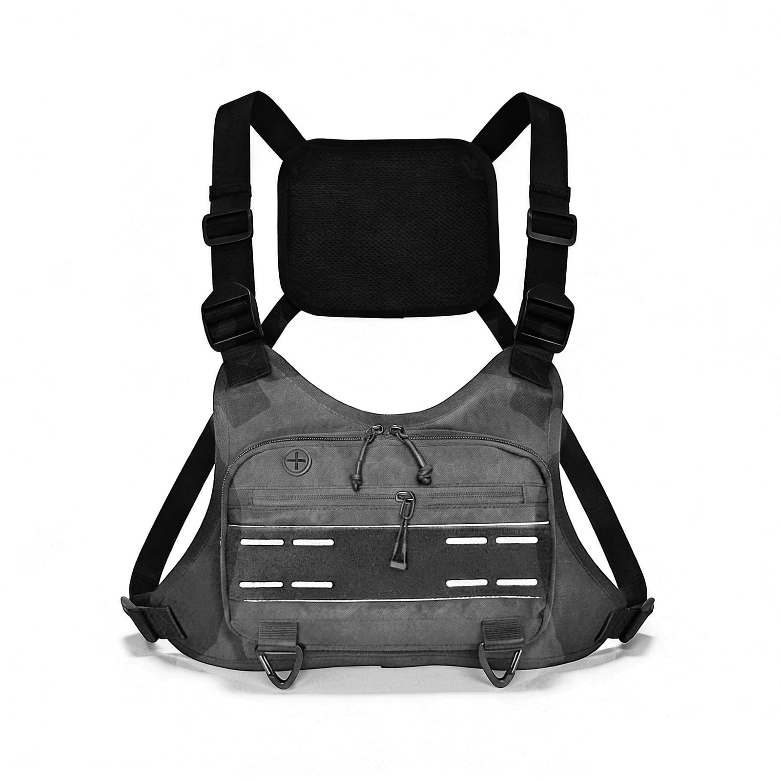 QIAOLIDA Running Chest Pack With Reflective Strips And Adjustable Straps Men Light weight Sports Chest Bag During Hiking
