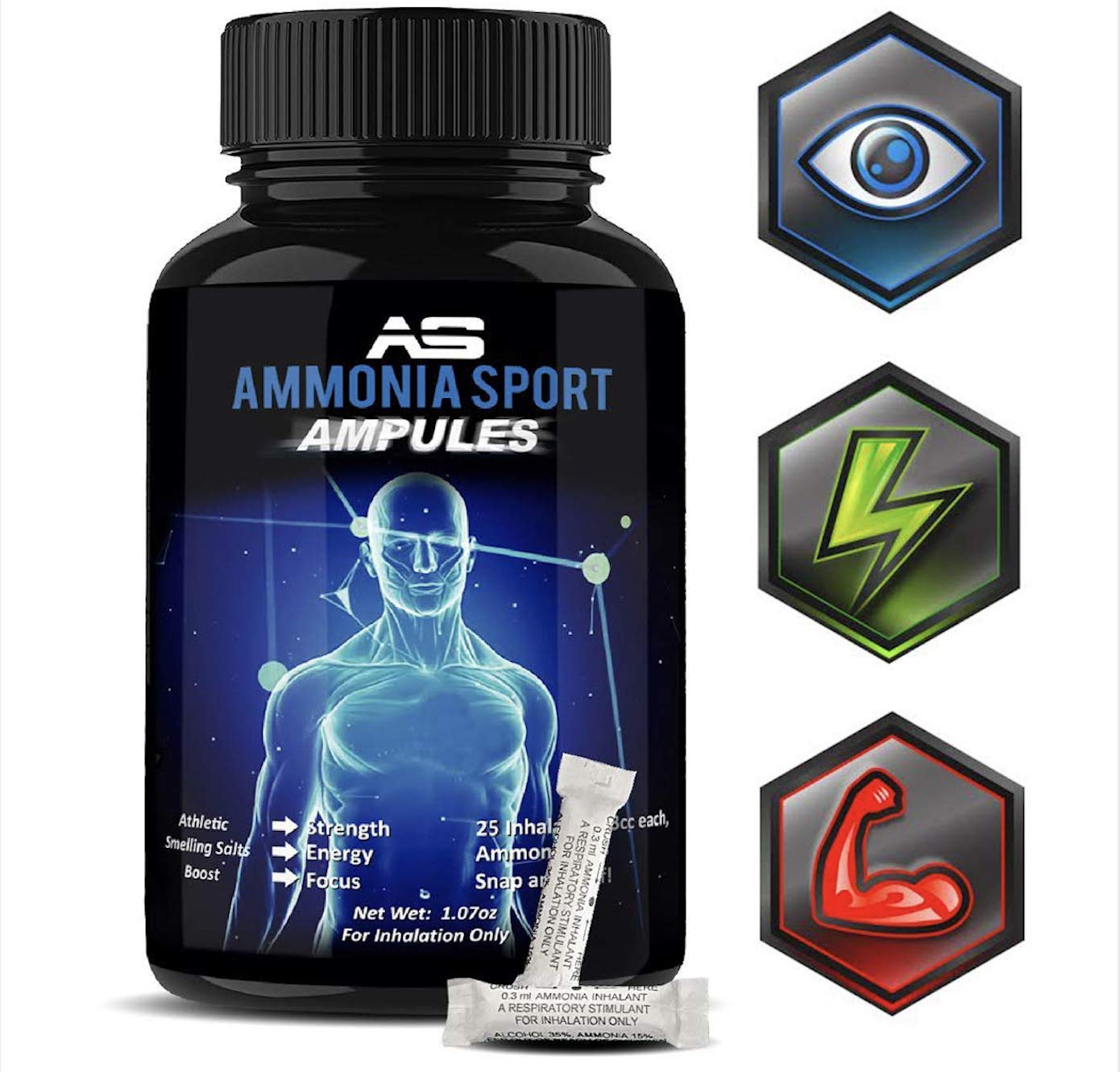Athletic Smelling Salts Ampules 25 Snap Sniff Smelling Salt For Athletes Alert Supplement Adrenaline Supplement Energy Aid By Ammoniasport Buy Online In Guam At Guam Desertcart Com Productid 105123571