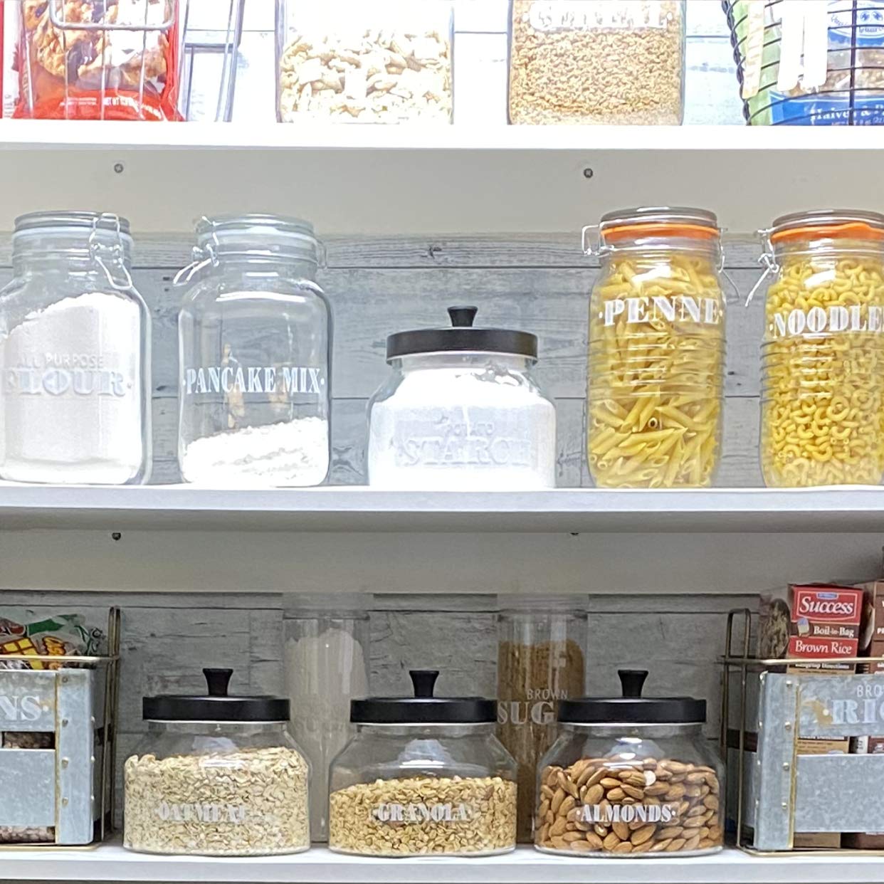 Talented Kitchen 144 White Farmhouse Pantry Labels White Pantry Label