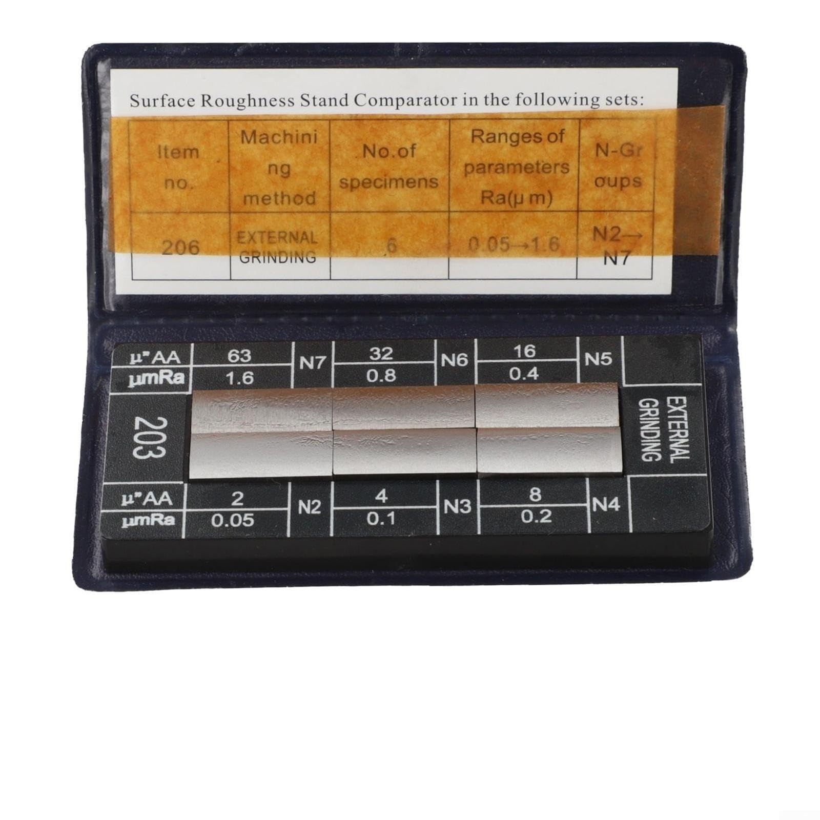 Helilyco Roughness Comparison Sample Block Ra0.05 To 12.5 Micrometer Standard for surface Finish Gauge Set Steel(external grinding)
