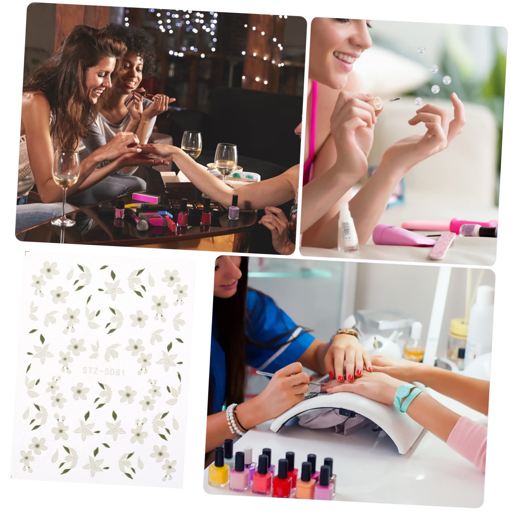 4 Set Adesivi Per Unghie Con Design Decorazioni Per Nail Art Per Donne E Ragazze Adesivi Autoadesivi Per Manicure Creativa E Personalizzata Per Domestico E Estetici 3 Fogli * 4