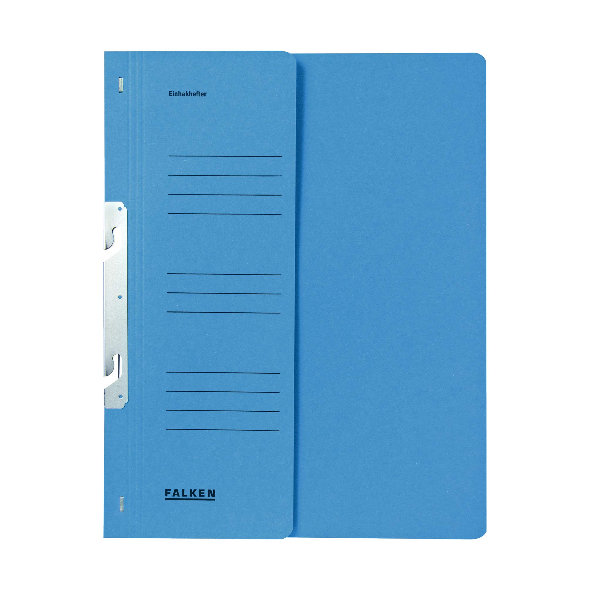 Exacompta - Ref 80003999001F - FALKEN - Hook-In Top-Down Flat Files - A4 (210 x 297mm) in Size, Half Cover for Identification, 250gsm Recycled Manilla - Blue (Pack of 50)