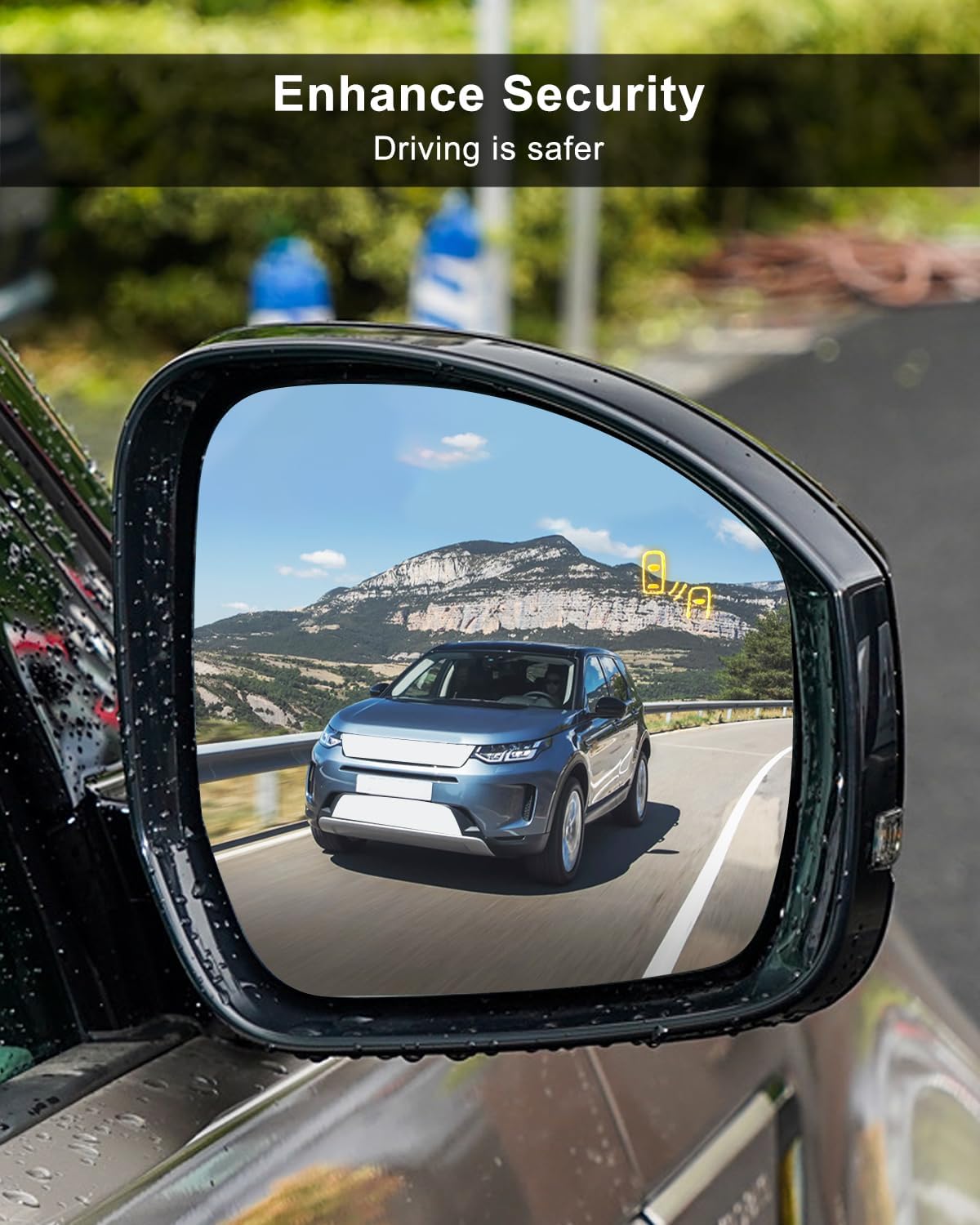 Right Passenger Side Heated Mirror Glass Fit for Land Rover Discovery 2017-2022 Range Rover 2013-2022 LR4 2014-2016, RH Rear View Mirror Glass Lens with Blind Spot Detection