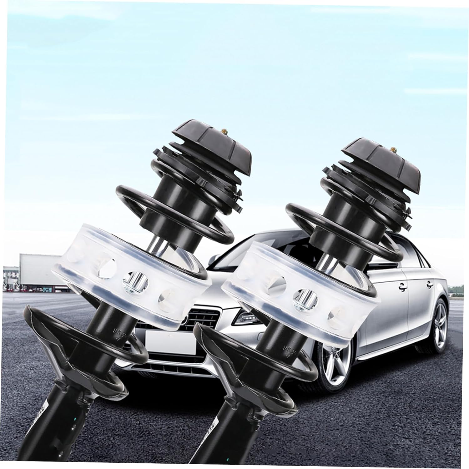 2pcs Transparent Rubber Spring Buffer Bumpers Car for Enhanced Driving Comfort and Stability Rough Roads