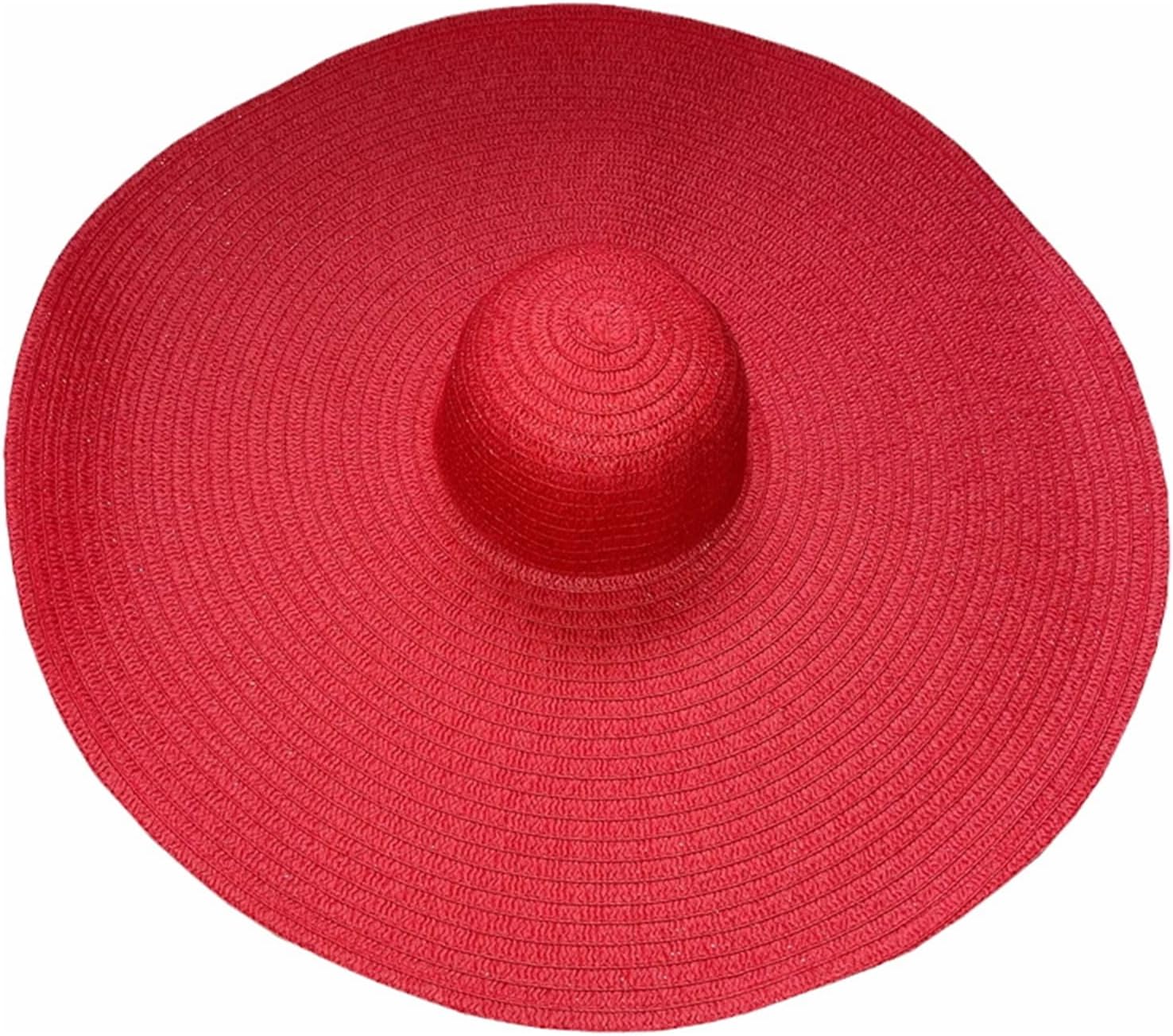 Oversized Sun Straw Hat for Women, UPF 50+ Floppy Wide Brim Summer Hat, Foldable Packable Roll up Beach Cap