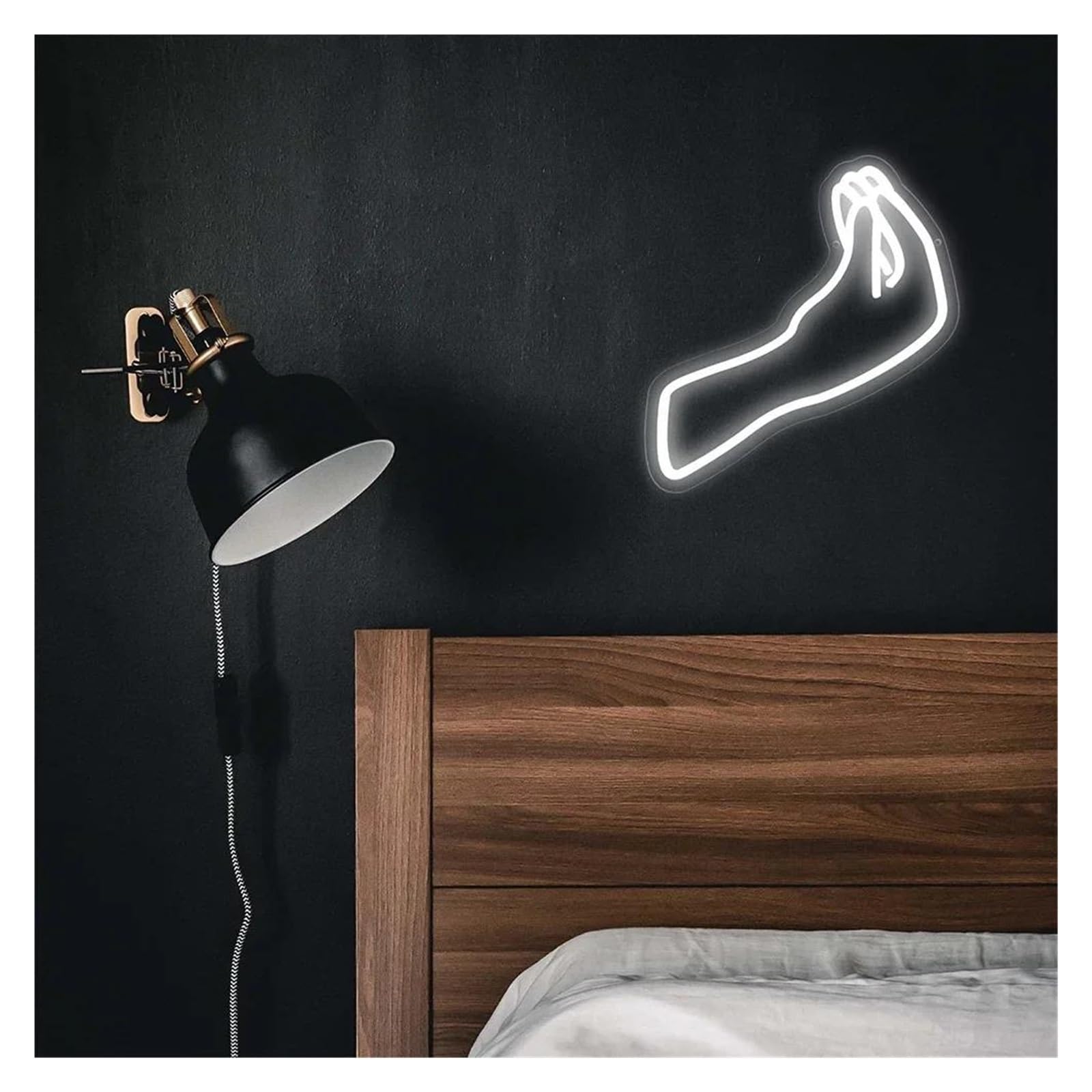 Insegna luminosa al neon Gesto della mano italiano per insegna al per neon Luce LED dimmerabile per USB per casa per Stanza Ristorante Bar Cucina Hotel Negozio Decorazione murale 33 cm × 31