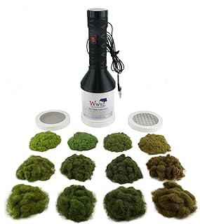War World Scenics Pro Grass Grand Static Grass Applicator & Four Seasons Grass Kit â€“ Railway Modelling Model Railroad Diorama Scenery Electrostatic Flock Landscaping Gauge Scale