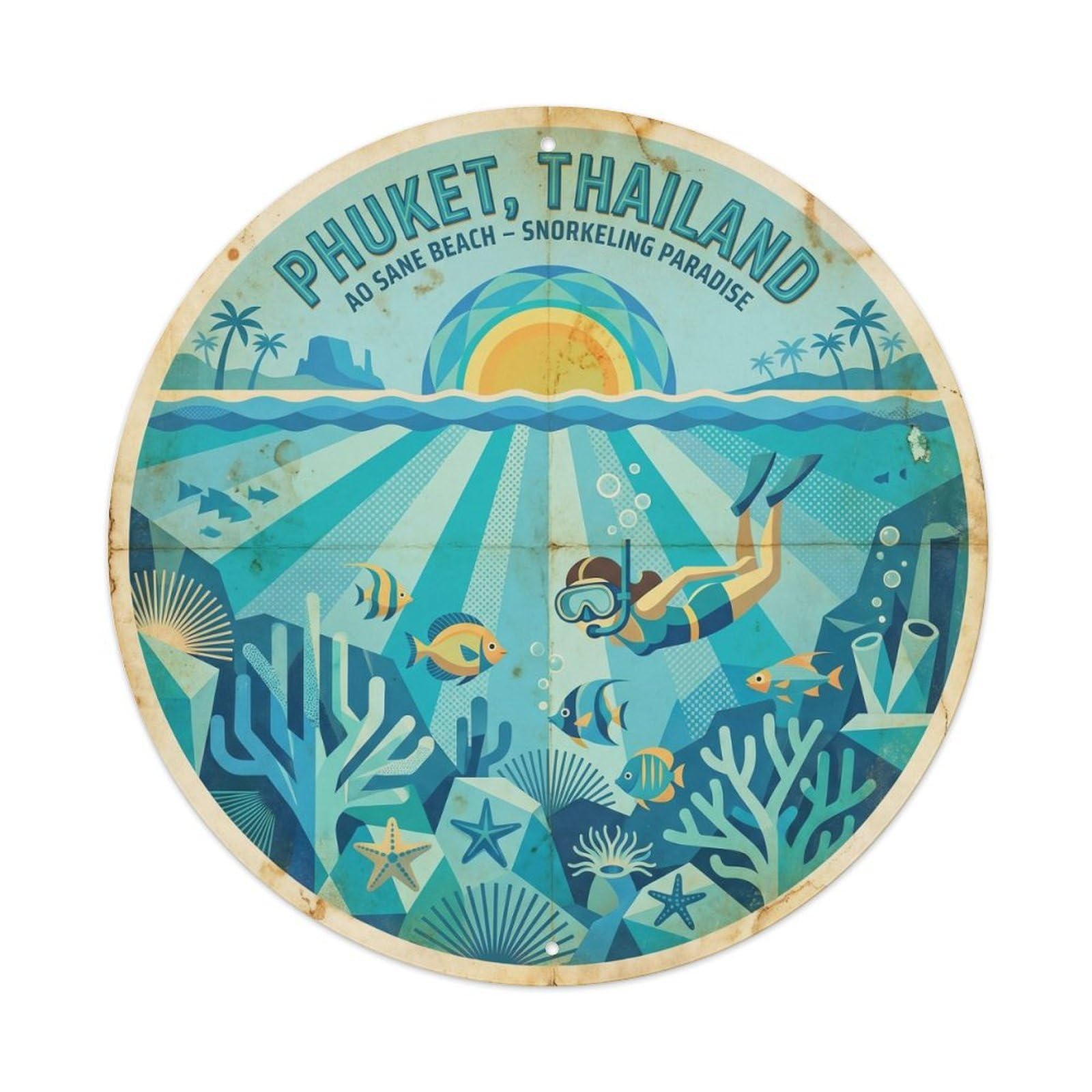 Phuket Ao Sane Beach Destination Travel Southeast Asia Metal Tin Sign