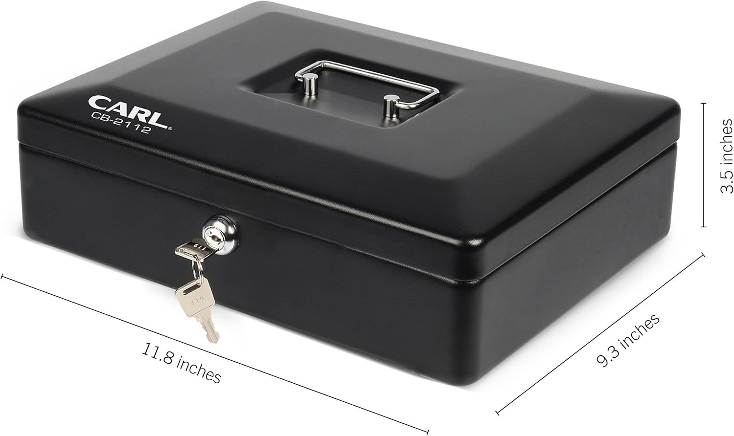 CARL, CUI82012, Bill Tray Steel Security Cash Box, Black : Office Products