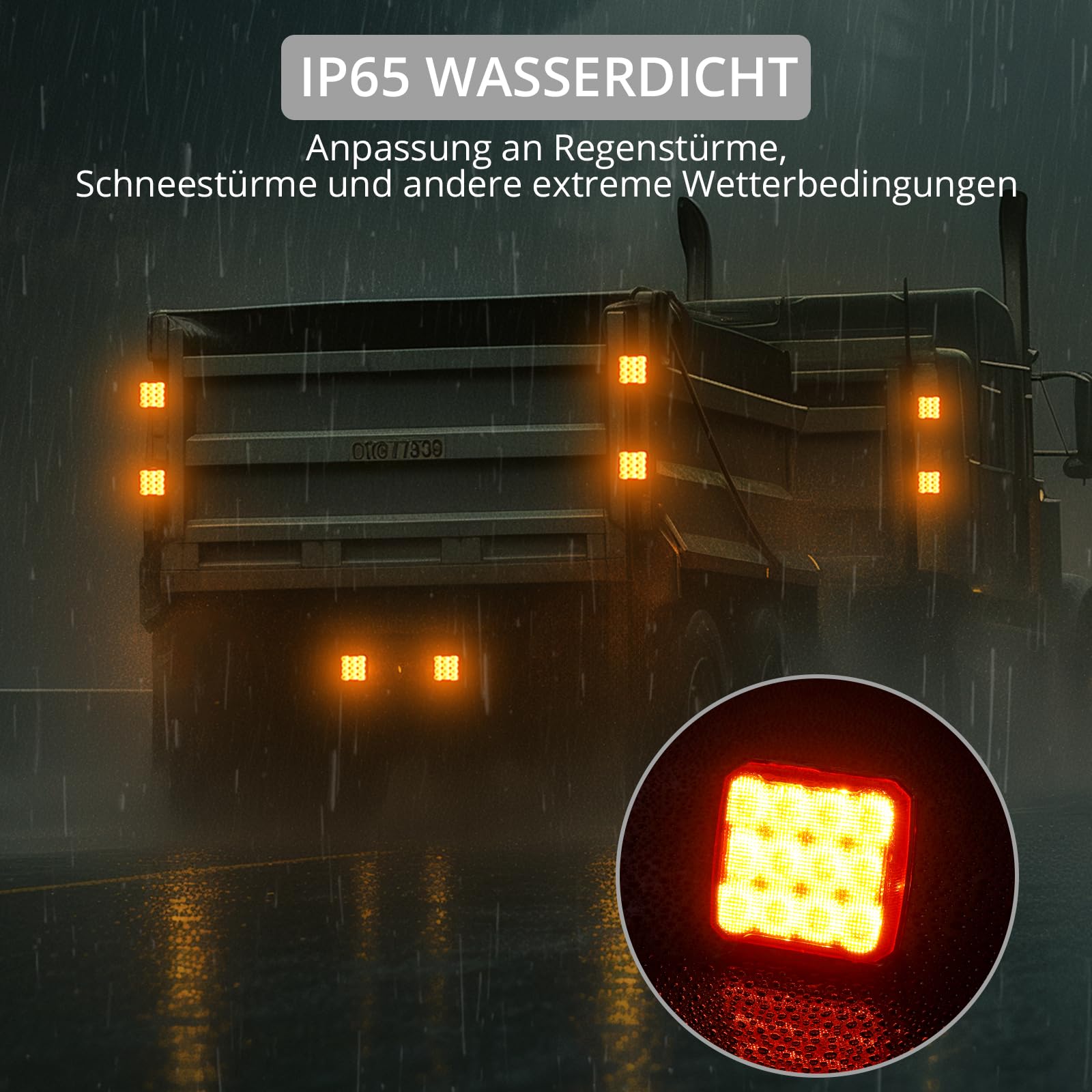 Justech 2er Warnleuchten Wiederaufladbare Warnlicht Magnetische Rundumleuchte 18 Blinkmodi, IP65 Wasserdicht, 2000mAh Akku, Magnetische Befestigung Blinklichter für Sichere Nutzung Bernstein