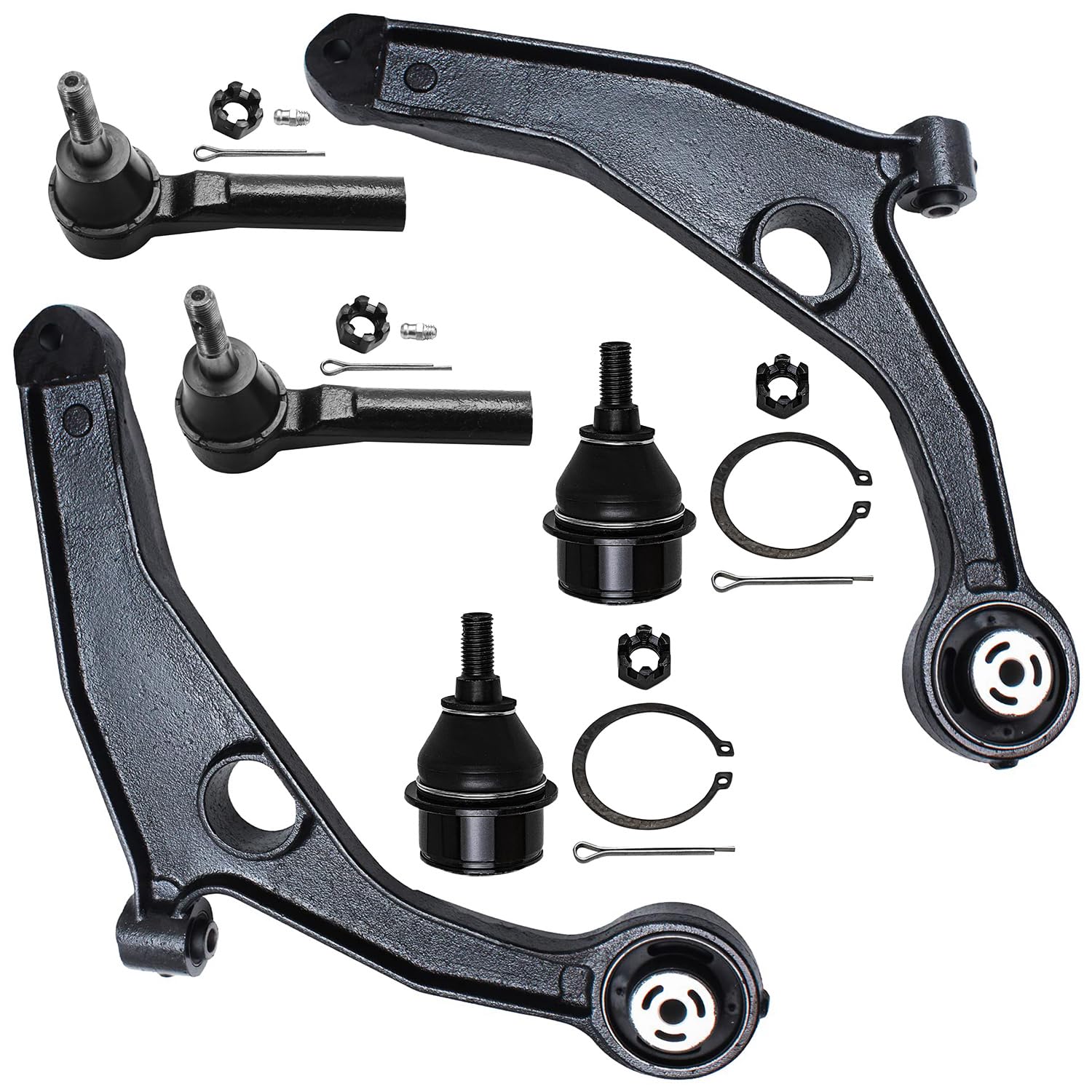Detroit Axle - Front Lower Control Arms Lower Ball Joints Outer Tie Rods