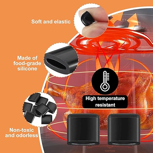 Miniatura 6 de Parachoques de goma para freidora de aire, 4 piezas de repuesto para freidora de aire, puntas de goma, goma de silicona, pestañas de goma,