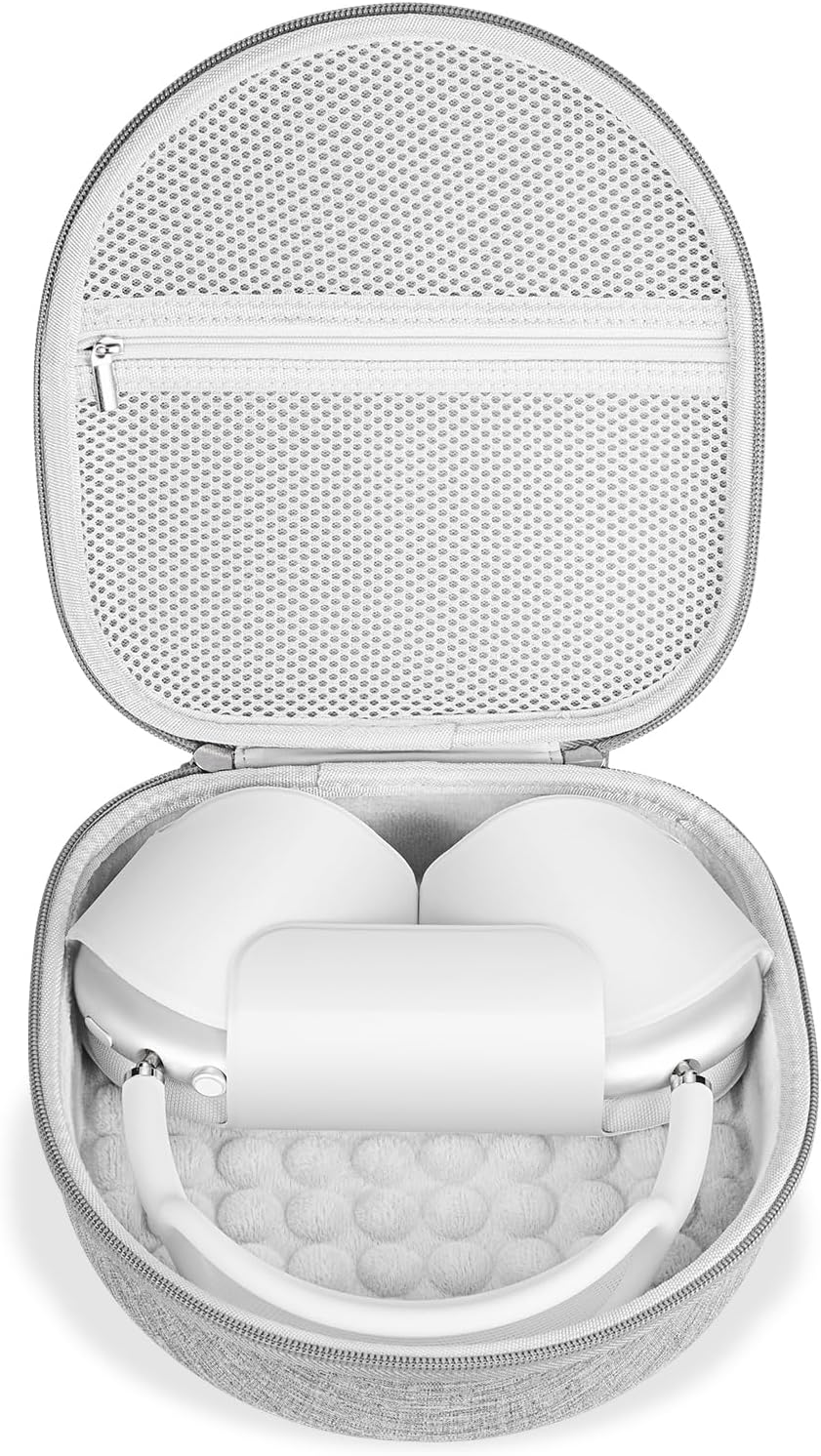 Case for Apple Airpods Max Headphones, Travel Portable Headphone Hard Case Cover Bag, Mesh Pouch with Zipper for Charger and Accessories (Gray)