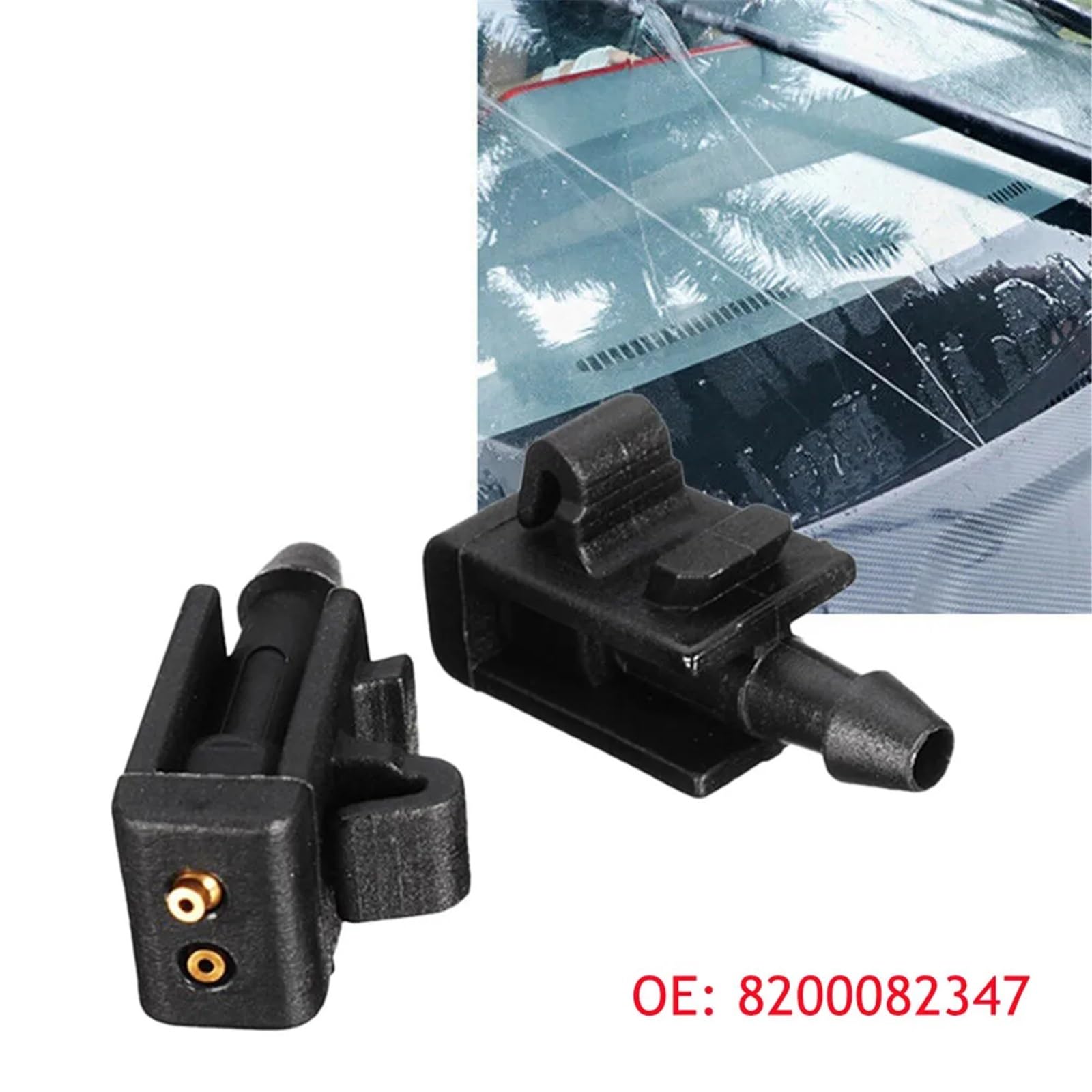 AWPARTS Buse De Pulvérisation Lave-Glace Compatible Renault - OE 8200082347 Pour Laguna III, Megane II/III, Scenic II/III