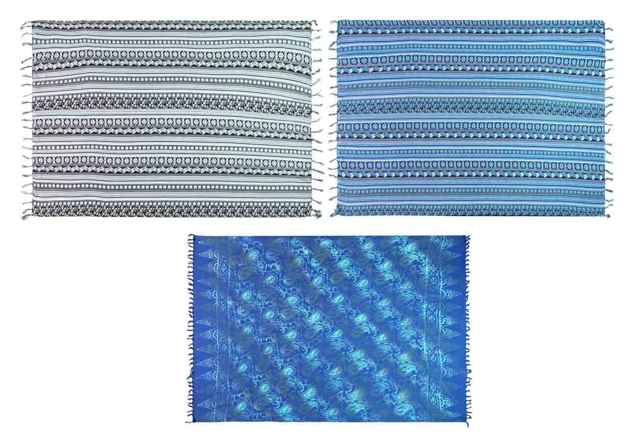 Ca. 50 Modelle Pareo Sarong Tuch Damen - Wickelrock Strand - Strandtuch dünn und blickdicht als Wickeltuch oder Umkleidehandtu,Wickelkleid damen Handarbeit aus Fair Trade Herstellung + Gratis Schnalle