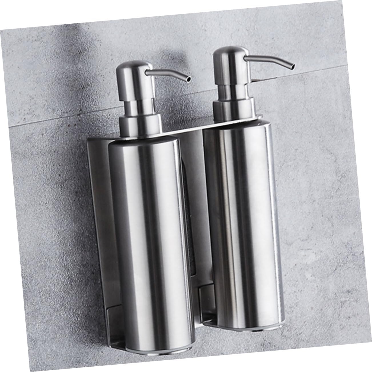 Stainless Steel Push Soap Dispenser Wall-Mounted Liquid Soap Pump for Home Hotel Refillable Shampoo Lotion Dispenser