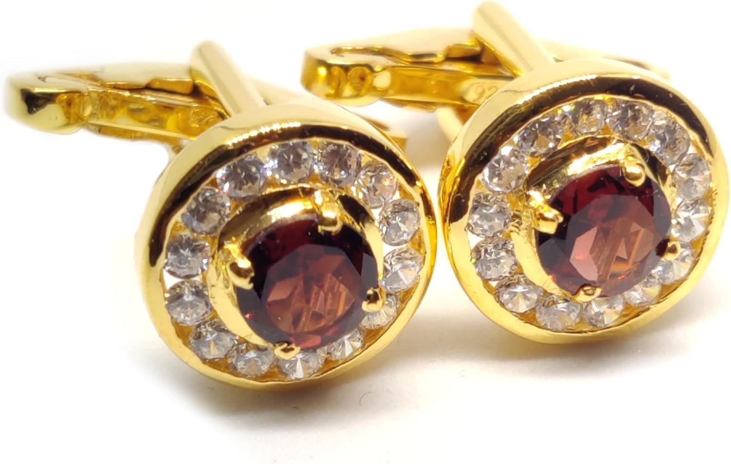 Gold Garnet Cufflinks For Men 925 Silver Garnet Cufflinks Gold Plated Garnet Engagement Cufflinks Garnet Wedding Cufflinks January Cufflinks