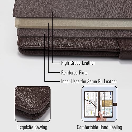 Miniatura 28 de foryou Soporte para registro de automóvil y seguro con cierre magnético, guantera de vehículo para documentos, organizador de papeleo