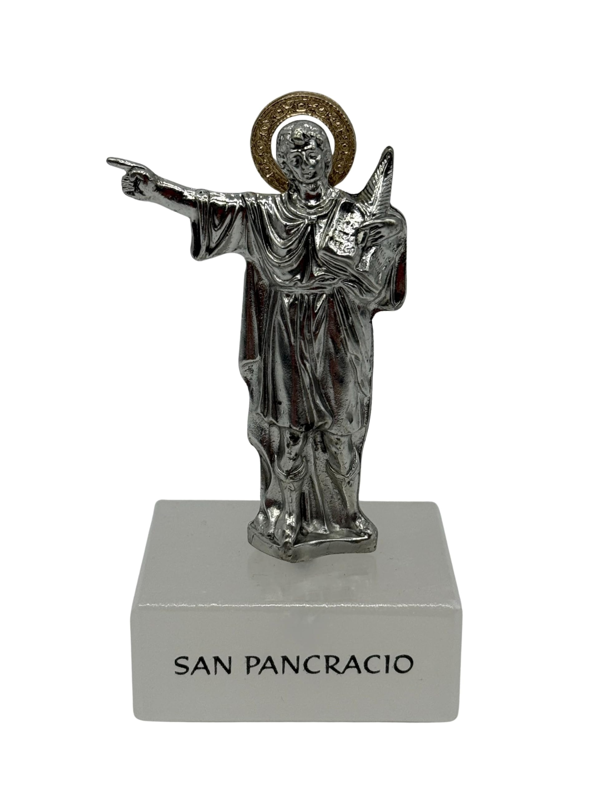 Genérico Figura San Pancracio Original Pequeña - 9cm - Marmol y Acero: Santo de la Salud, el Trabajo y la Suerte en los Negocios.