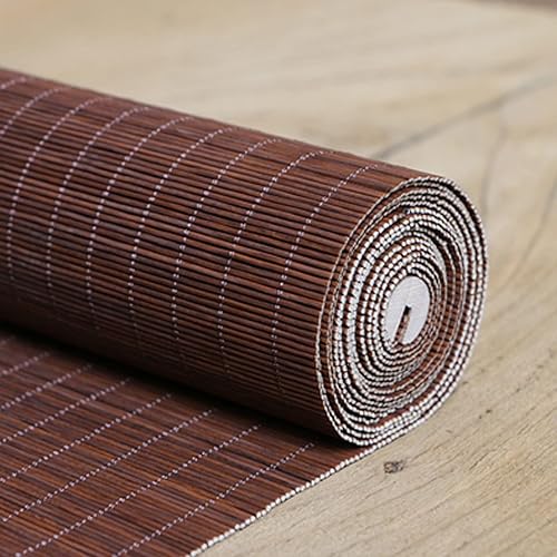 Persianas enrollables de bambú color granate, cortinas enrollables de bambú transpirable, decoración del hogar, privacidad y filtrado de luz, para