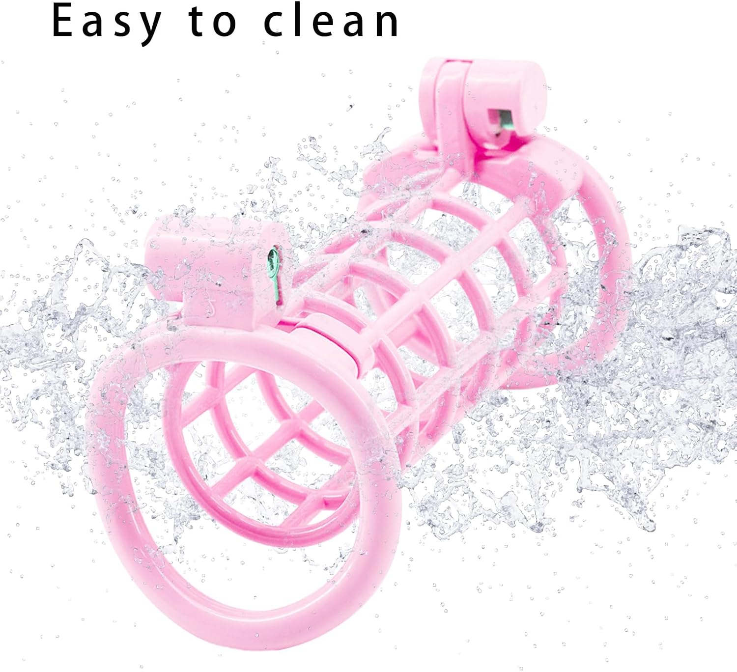 Double End Chastity Cage Male Chastity Device Lightweight Cock Cage Adult Sex Toy for Men with 2 * 4 Size Rings and 2 Invisible Locks for Couples and Men
