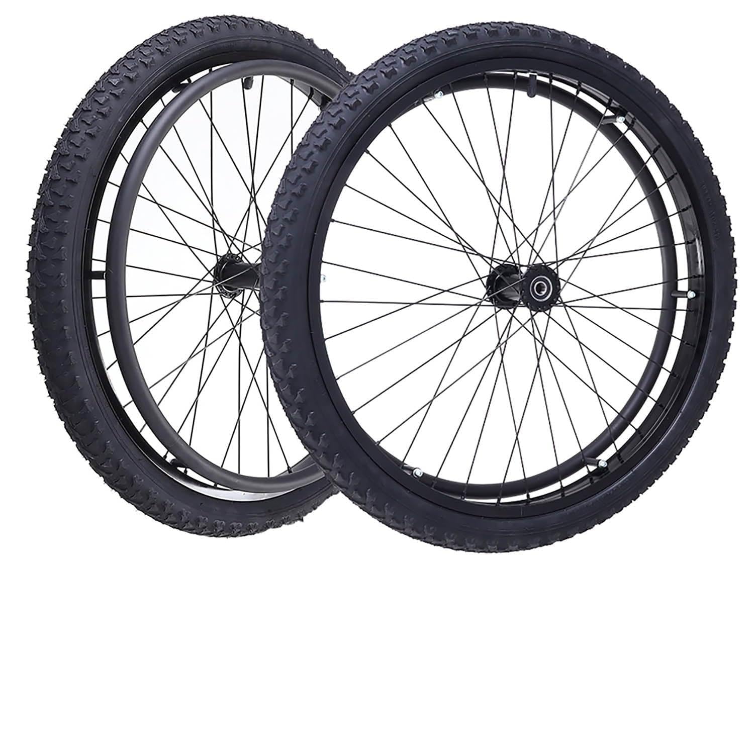 Rueda Trasera de Recambio para Silla de Ruedas Deportivas, 24 × 1.95 (52-507) Inflables Todoterreno Neumático para Interiores y Exteriores(Bearing 12.7mm)