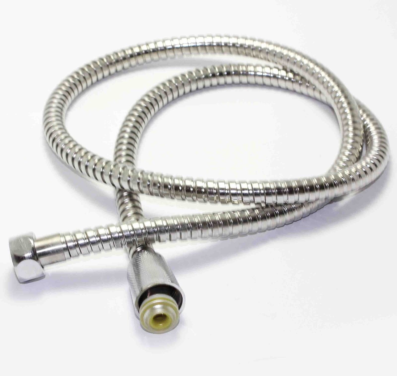 Systemseleven Chrome Stainless Steel Flexible Bathroom Bath Shower Head Hose Pipe With Washers. (1.5M)