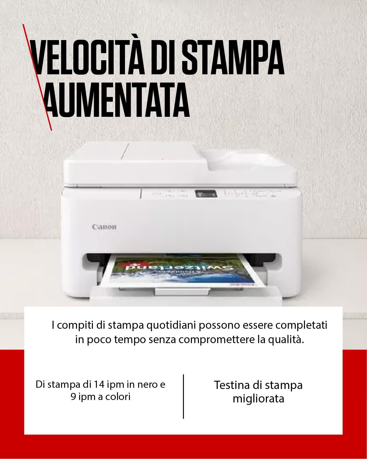 Canon PIXMA TS7550I Stampante Multifunzione Wi-Fi Alimentatore Automatico 35 fogli PIXMA Print Plan Carta Fotografica A4 MP-101 5 Fogli