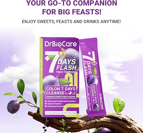Miniatura 2 de DrBioCare Colon 7 Days Cleanse, 7 Days Flash, Colon Cleanse, Detox & Digestive Support, Prune Flavor - 7 Packs