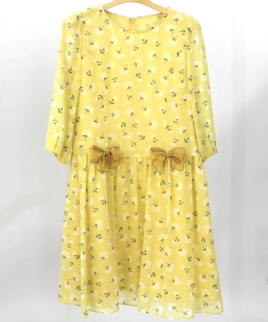 Amazon Co Jp ギャラリービスコンティ Gallery Visconti リボン付花柄プリントのシフォンワンピース 服 ファッション小物