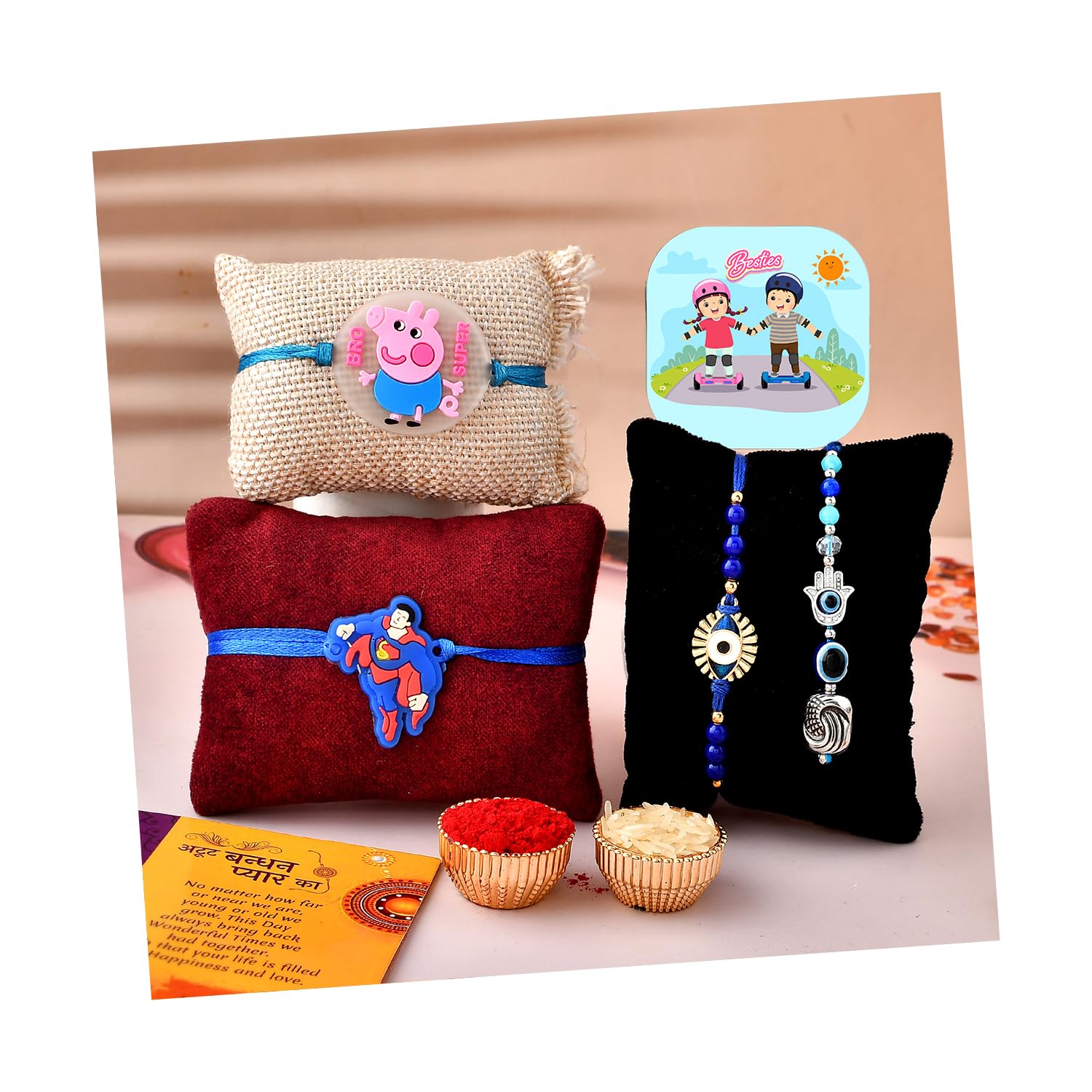 CraftVatika Rakhi Combo Set of 4 for Brother Bhaiya Bhabhi and Kids Evil Eye Rakhi Fridge Magnet Pair for Bhaiya Bhabhi Kids Rakhi for Girls Boys Rakshabandhan Family Rakhi Set of 4 (B0CCMJL8M2) Amazon Price History, Amazon Price Tracker