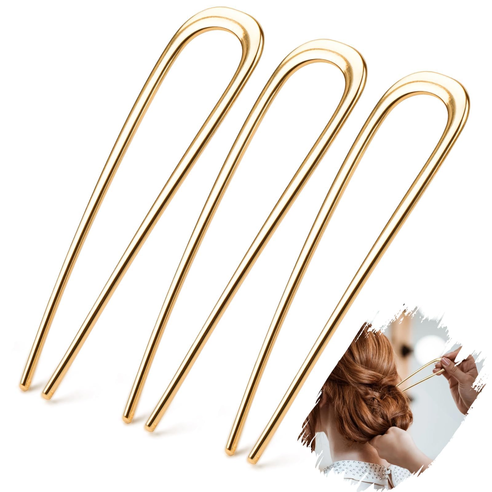 6 Stück U-förmige Haarnadeln – French Hair Pins Aus Kunststoff | 10 X 3,8 Cm | Für Festen Halt Bei Allen Haartypen
