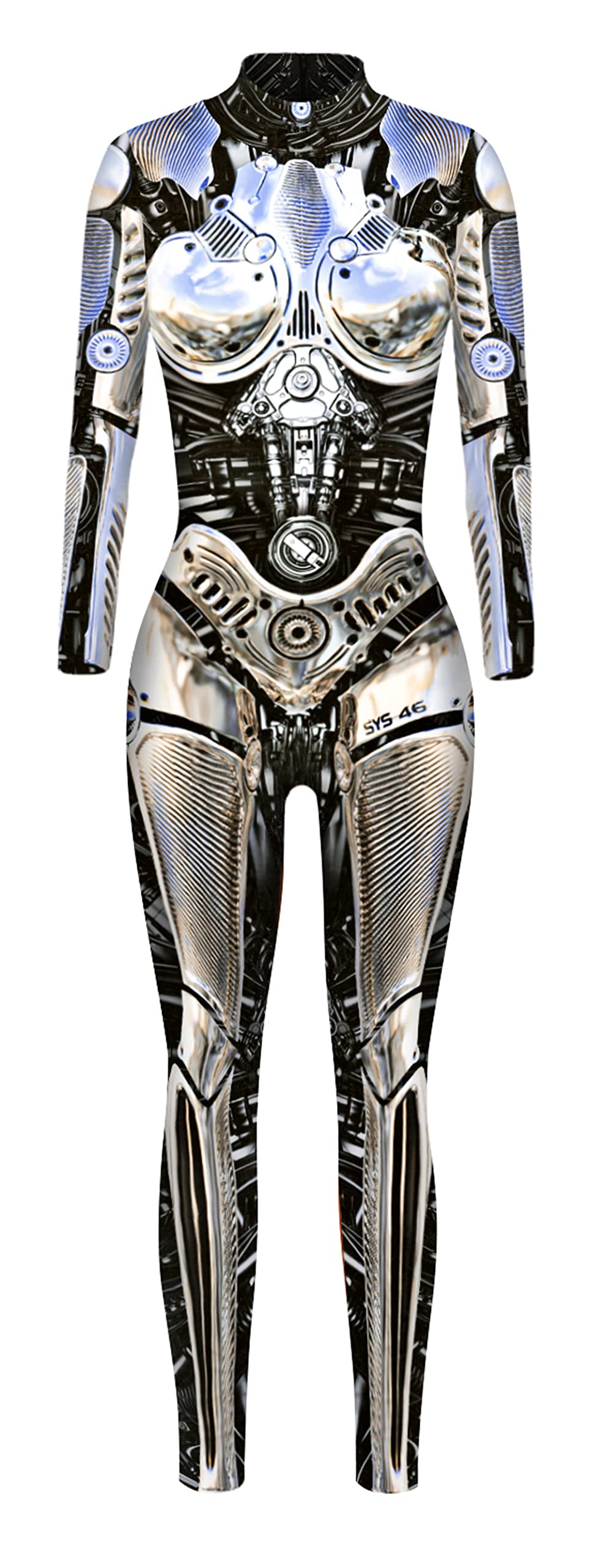 SEAUR Disfraz de Halloween para mujer, esqueleto, cosplay, mono de hueso, traje para carnaval, S, M, L, XL