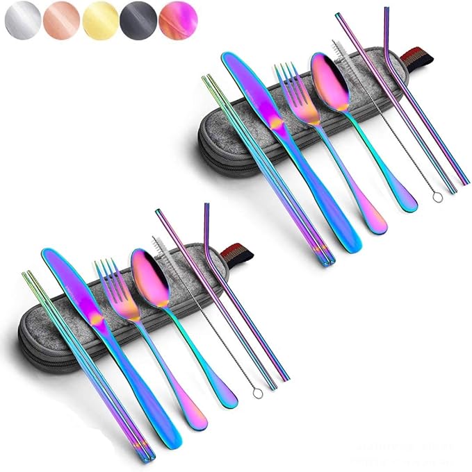 Couverts inox voyage 2 sets camping van
