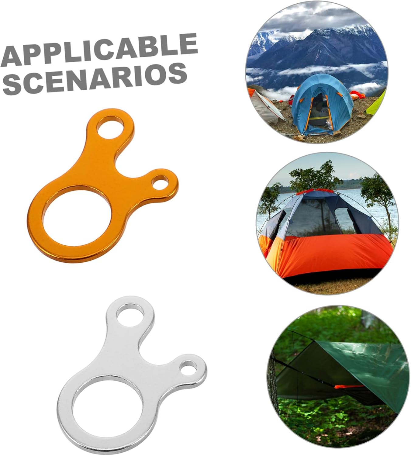 POPETPOP 10Pcs Sturdy Rope Adjuster Tensioners for Outdoor Tents Durable Aluminum Cord Buckles for Secure Fixation and Wind Protection Camping and Hiking Activities