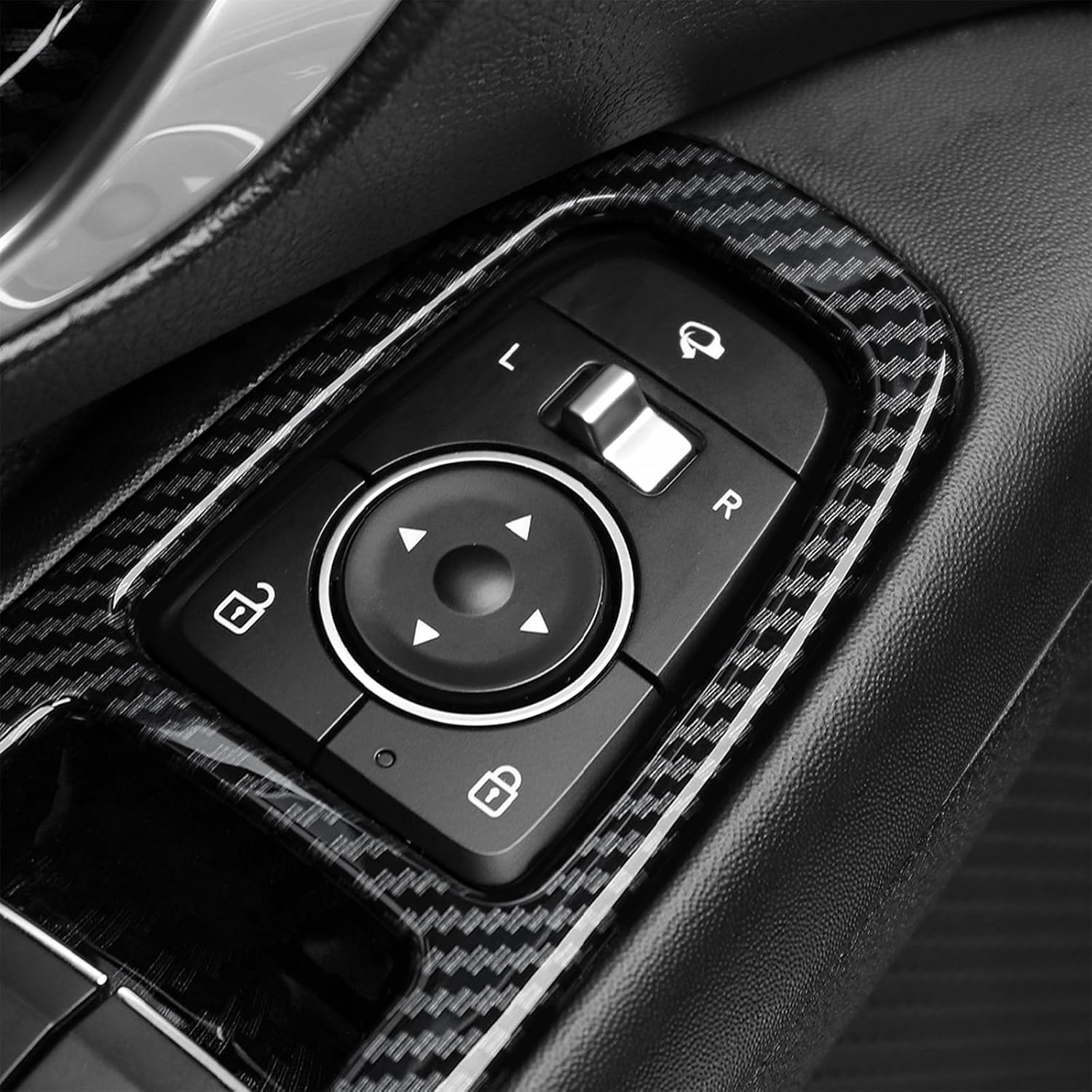 Window Panel Switch Covers Car Side Window Door Lock Switch Covers Panel Trim, Compatible with Hyundai SONATA 2025 Accessories (Carbon Fiber Pattern)
