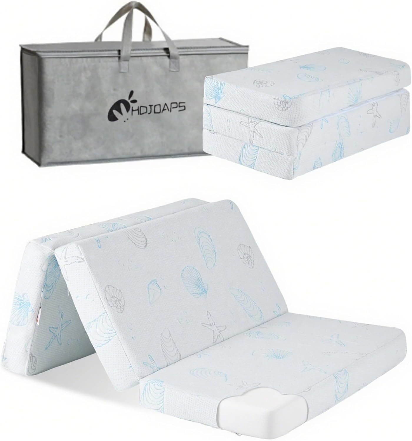 Pack and Play Mattress, 38"x26"x1.5" Tri-Fold Pack n Play Mattress with Travel Bag, Crib Mattress Pad with Soft Breathable Washable for Playard